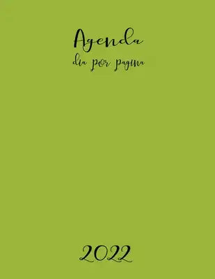 Agenda 2022 dia por pagina: Grande Planificador anual 2022 12 meses,1 día por 1 página, (verde) español 365 dias- Calendario Organizador