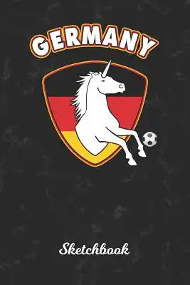 Sketchbook: Germany Unicorn Sketch Book Paper - Drawing Pad for Artists & Illustrators - German Country Soccer Ball Goalie Black M