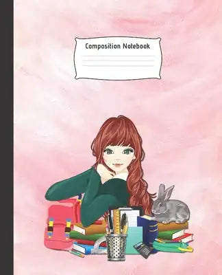 Composition Notebook: Cute College Ruled Line Paper Notebook For Girls - Perfect size for your backpack - Wide Ruled Paper - High quality pa