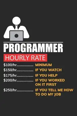 Programmer Hourly Rate: Lustige Progamming Programmierer-Arbeitszeiten Notizbuch liniert DIN A5 - 120 Seiten für Notizen, Zeichnungen, Formeln