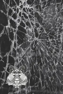 Broken glass Notebook with skulls and head: Horror Notebook for Goths