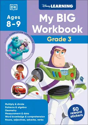 Disney Learning Big Workbook Grade 3: Math & English Workbook for Kids Aged 8-9, Curriculum-Based