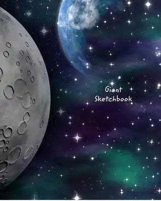Giant Sketchbook: Giant-Sized 300 Page Earth And Moon Design Drawing Book