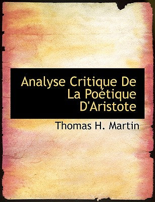 Analyse Critique de La Poetique D'Aristote