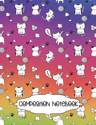 Composition Notebook: Cute Cat Pattern College Ruled 1 Subject