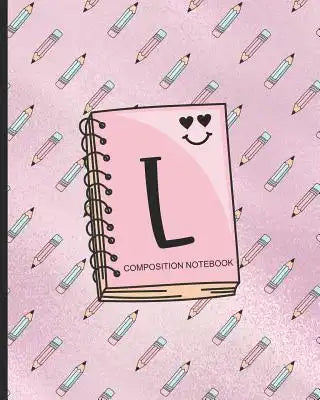 Composition Notebook L: Monogrammed Initial Primary School Wide Ruled Interior Notebook