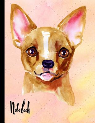 Notebook: Watercolor Chihuahua Dog School Notebook 100 Pages Wide Ruled Paper