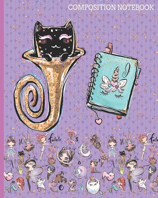 J Composition Notebook: Monogrammed Initial Primary School Wide Ruled Interior Notebook