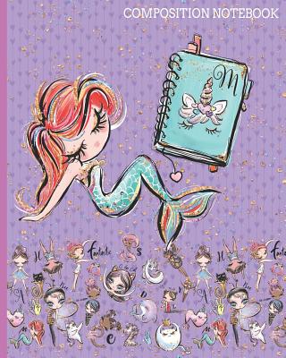 M Composition Notebook: Monogrammed Initial Primary School Wide Ruled Interior Notebook