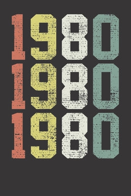 Notebook: 1980 Year Decade Eighties Retro Vintage Gift Dot Grid 6x9 120 Pages