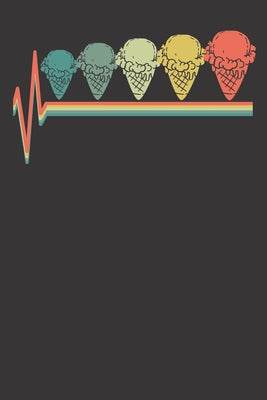 Notebook: Ice Cream Retro Funny Cone Heartbeat Gift Dot Grid 6x9 120 Pages
