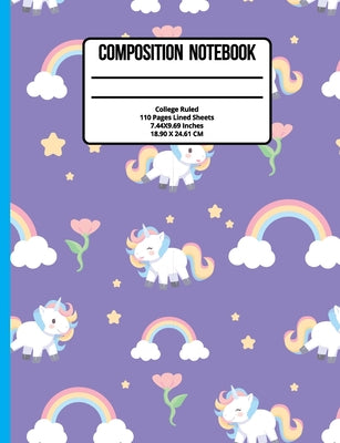 Composition Notebook College Ruled: Unicorn 100 Pages