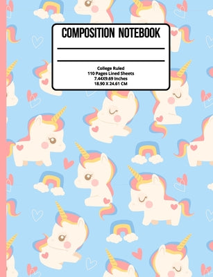 Composition Notebook College Ruled: Unicorn 100 Pages