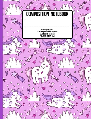 Composition Notebook College Ruled: Unicorn 100 Pages