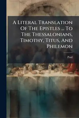 A Literal Translation Of The Epistles ... To The Thessalonians, Timothy, Titus, And Philemon