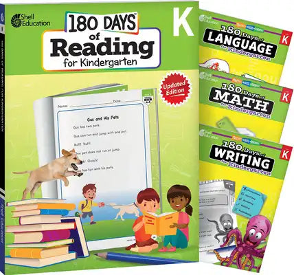 180 Days(r) Reading, Math, Writing, & Language for Grade K: 4-Book Set: Practice, Assess, Diagnose