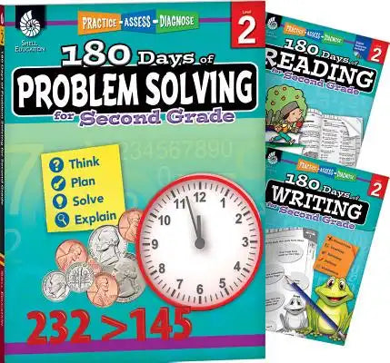 180 Days 3 Book Bundle - Reading, Writing & Problem Solving Grade 2
