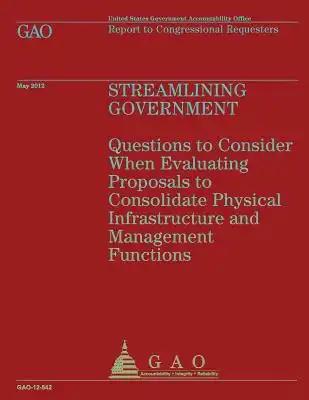 Streamlining Government: Questions to Consider When Evaluating Proposals to Consolidate Physical Infrastructure and Management Functions