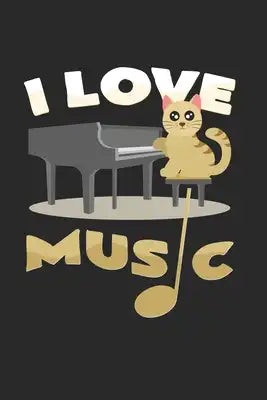 I love music: 6x9 Piano - grid - squared paper - notebook - notes