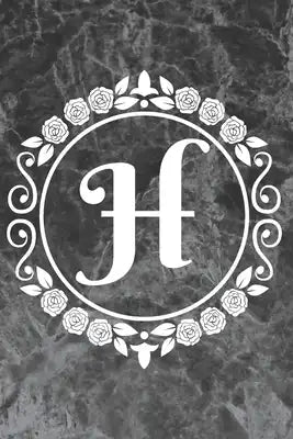 H: Sketchbook - Cute Personalized Floral Initial Monogram Drawing Book for Artists - Pretty Doodling Pad for Students for