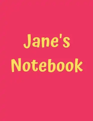 Jane's Notebook: Pink Cover, College Ruled, 100 Sheets, 8.5" x 11" (Letter Size), White Paper
