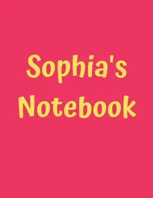 Sophia's Notebook: Pink Cover, College Ruled, 100 Sheets, 8.5" x 11" (Letter Size), White Paper
