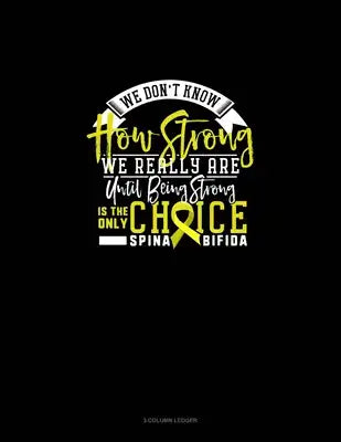 We Don't Know How Strong We Really Are Until Being Strong Is The Only Choice Spina Bifida: 3 Column Ledger