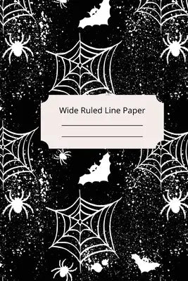 Scary Spider Theme Wide Ruled Line Paper