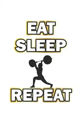 Eat Sleep Repeat: Tagebuch für Bodybuilder - Notizbuch, Notizheft Geschenk-Idee - Dot Grid - A5 - 120 Seiten