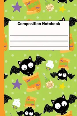 Composition Notebook: Fun Halloween Bats Wide Ruled