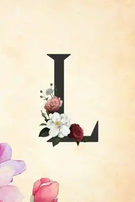 L: Cute Initial Monogram Letter L College Ruled Notebook L Letter Floral Notebook for Men, Girls and Women
