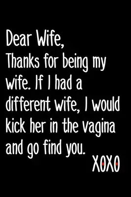 Dear Wife, Thanks For Being My Wife If I Had A Different Wife I Would Kick Her In The Vagina And Go Find You: 6x9 120 Page College Ruled Notebook