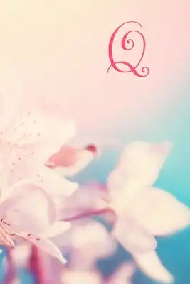 Q: Monogram Initial Notebook and diary with pink floral design