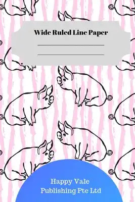 Cute Pig Theme Wide Ruled Line Paper