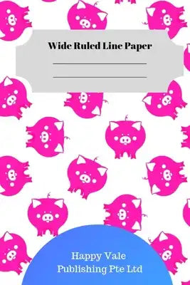 Cute Pig Theme Wide Ruled Line Paper