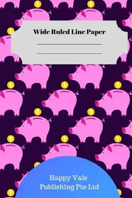 Cute Pig Theme Wide Ruled Line Paper
