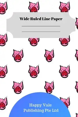 Cute Pig Theme Wide Ruled Line Paper