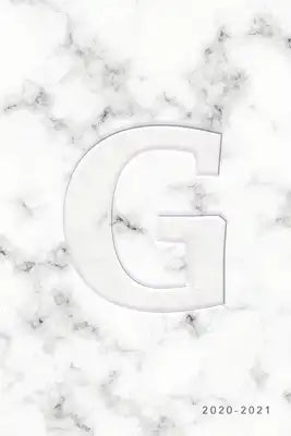 G 2020-2021: Weekly Monthly Planner - Personalized Marble Monogram - 6x9 in - 2020 Calendar Organizer with Bonus Dotted Grid Pages