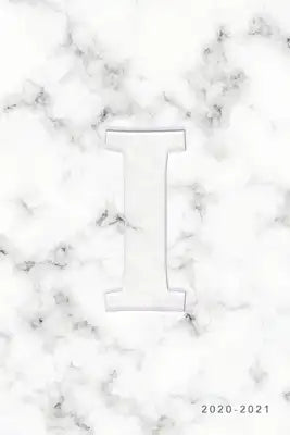 I 2020-2021: Weekly Monthly Planner - Personalized Marble Monogram - 6x9 in - 2020 Calendar Organizer with Bonus Dotted Grid Pages