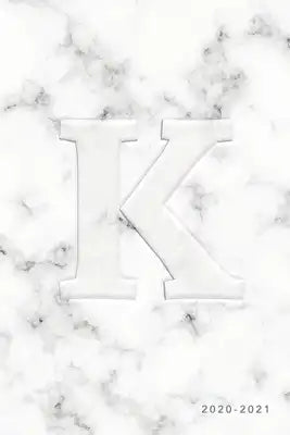 K 2020-2021: Weekly Monthly Planner - Personalized Marble Monogram - 6x9 in - 2020 Calendar Organizer with Bonus Dotted Grid Pages
