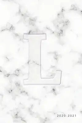 L 2020-2021: Weekly Monthly Planner - Personalized Marble Monogram - 6x9 in - 2020 Calendar Organizer with Bonus Dotted Grid Pages
