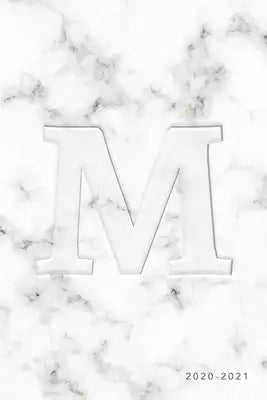 M 2020-2021: Weekly Monthly Planner - Personalized Marble Monogram - 6x9 in - 2020 Calendar Organizer with Bonus Dotted Grid Pages