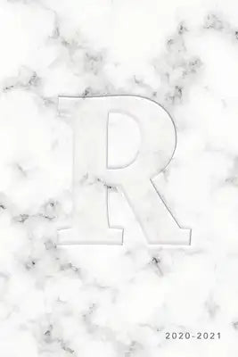 R 2020-2021: Weekly Monthly Planner - Personalized Marble Monogram - 6x9 in - 2020 Calendar Organizer with Bonus Dotted Grid Pages