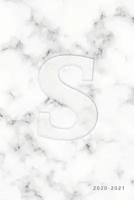S 2020-2021: Weekly Monthly Planner - Personalized Marble Monogram - 6x9 in - 2020 Calendar Organizer with Bonus Dotted Grid Pages