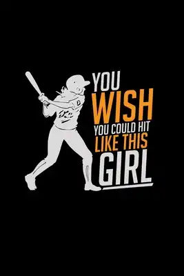 Hit like this girl: 6x9 baseball - dotgrid - dot grid paper - notebook - notes
