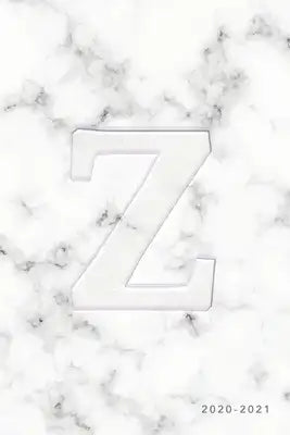 Z 2020-2021: Weekly Monthly Planner - Personalized Marble Monogram - 6x9 in - 2020 Calendar Organizer with Bonus Dotted Grid Pages