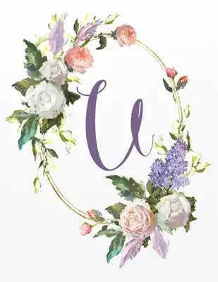 U: White Pink Floral 3-Year Monthly Calendar 2020-2022