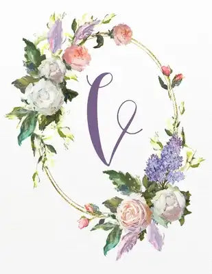 V: White Pink Floral 3-Year Monthly Calendar 2020-2022
