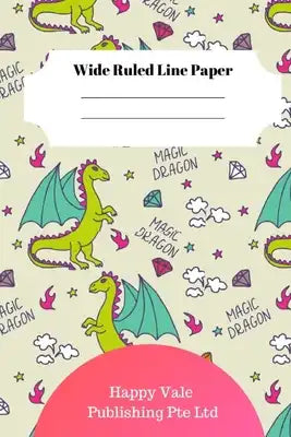 Cute Dragon Foot Theme Wide Ruled Line Paper