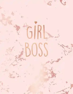 Girl Boss: Inspirational Quote Notebook, Trendy Pink Marble and Rose Gold - 8.5 x 11, 120 College Ruled Pages
